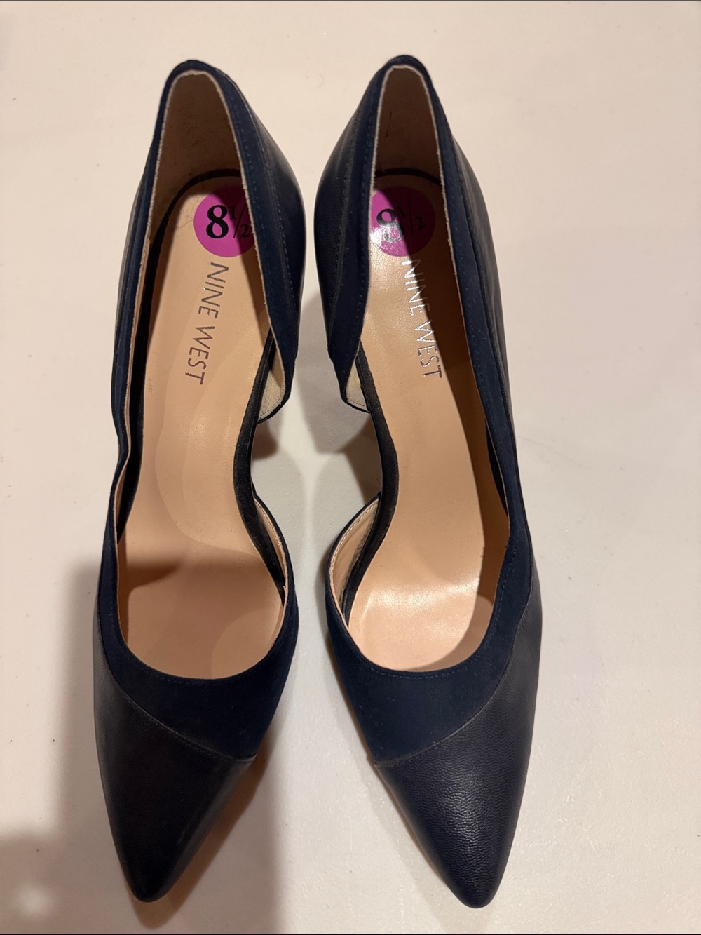 Nine West Navy Pointed-Toe Cutout Pumps